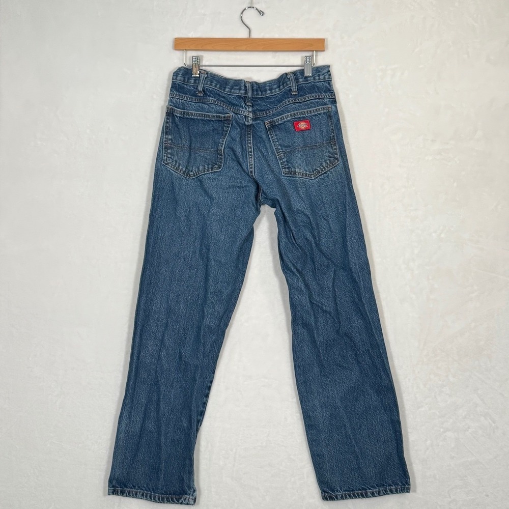 Dickies Mens Straight Leg Denim Jeans Medium Wash Workwear Blue 31x29